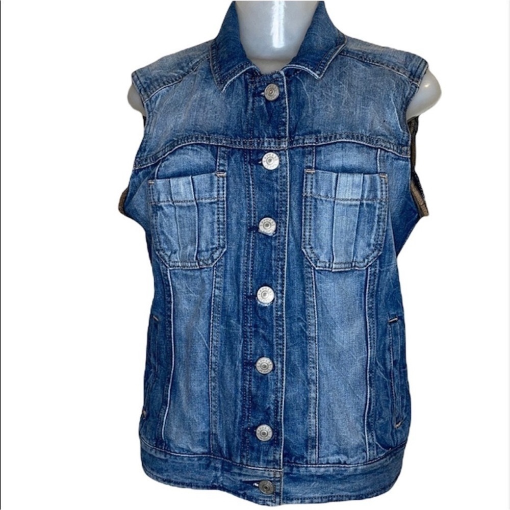 Express Blue Denim Vest Size M
